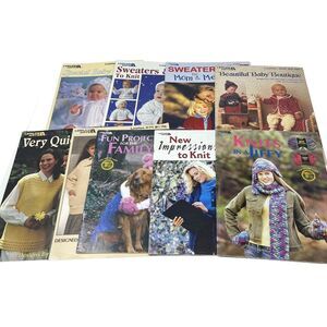 Lot of Vintage Assortment of‎ Knitting  Booklets & Leaflets Sweaters Baby